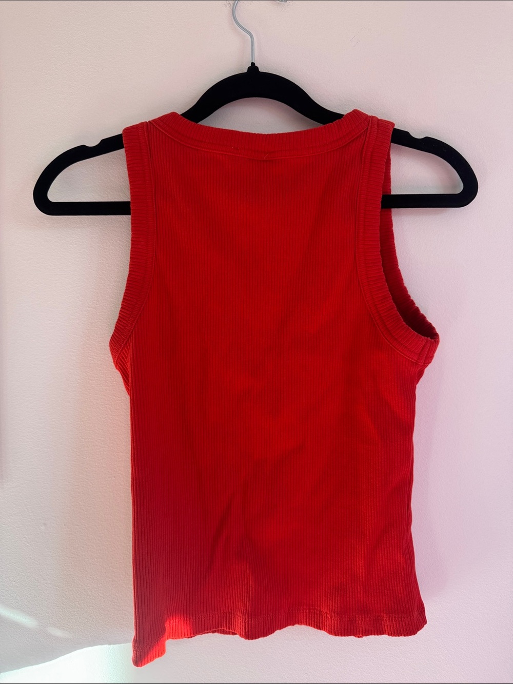 Red Ribbed Tank Top - Picture 4 of 4